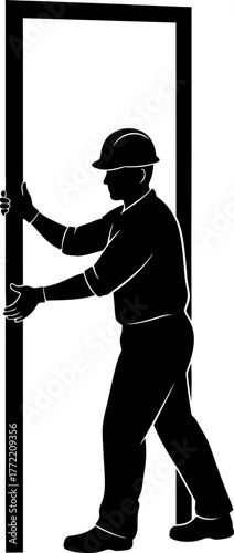 defining the threshold skilled worker meticulously installs the structures new opening