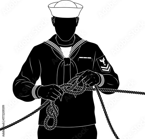 seafarers steadfast hands meticulously secure the enduring maritime knot
