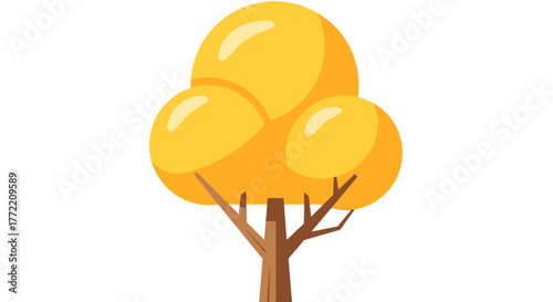 Autumn tree with golden foliage, symbolizing the beauty of the fall season and the cyclical nature of life