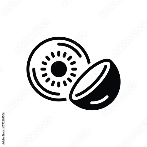 Black solid icon for contact lenses