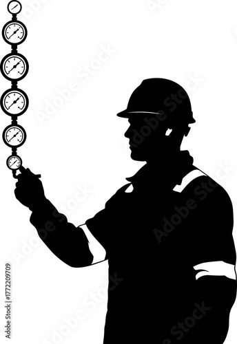 vigilant operator manages critical pressures, ensuring industrial system safety and control