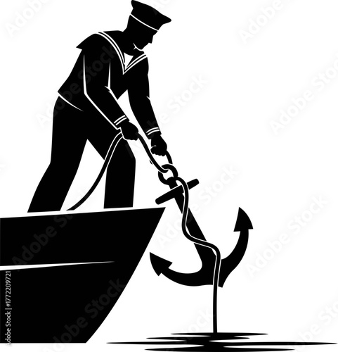 oceanic guardian dropping anchor, finding steadfast ground for safe passage