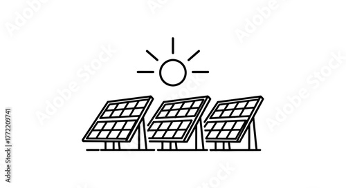 Solar Panels Under Shining Sun A Renewable Energy Solution