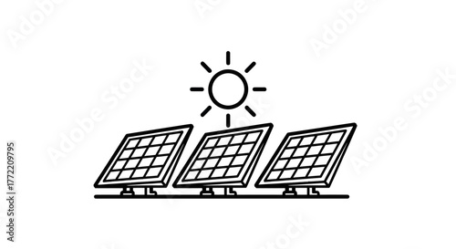 Solar Panels Icon Sustainable Energy and Clean Power for a Greener Future
