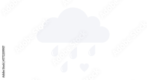 Cloud and Rain Drops A Simple Weather Icon for Design Projects