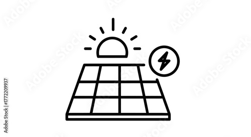 Solar Panel Icon Clean Energy and Sustainable Power Generation - A Renewable Resource Illustration