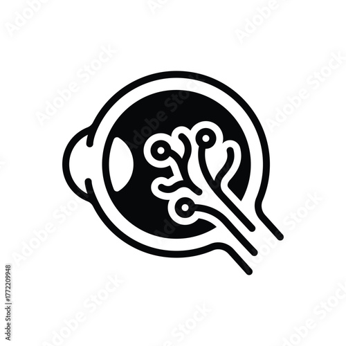 Black solid icon for diabetic eye care