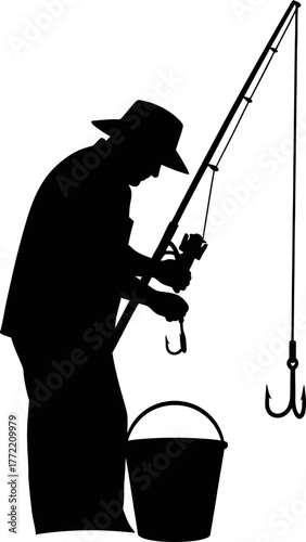 anticipation builds as the lone fisher meticulously readies the gear