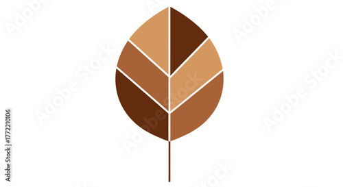 Abstract Leaf Illustration with Brown Shades for Organic Designs