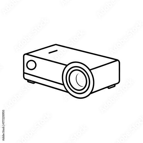 Outline drawing of projector on transparent background