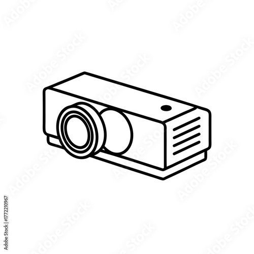 Outline drawing of a projector on transparent background