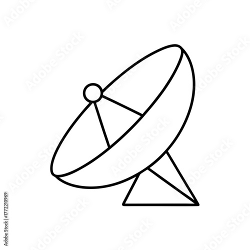 Outline of satellite antenna on transparent background