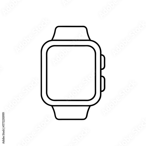 Outline drawing of smart watch on transparent background