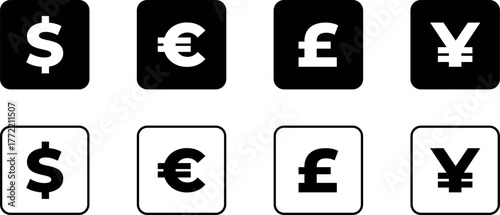 money sign icon set