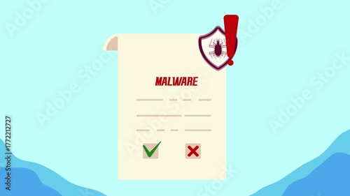 warning hiject cyber security notif malware virus trojan scam animation