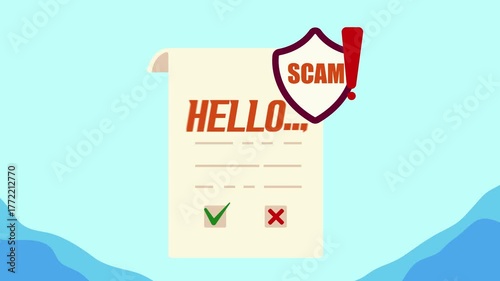 warning hiject cyber security notif malware virus trojan scam animation