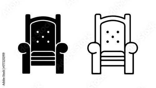 Antique armchair icon with transparent background