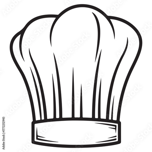 Chef hat on black  icon line art