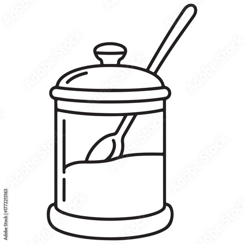 Old oil lamp icon line art