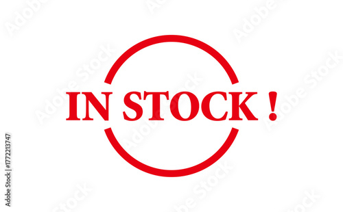IN STOCK ! - IN STOCK ! text written on Red Rubber Stamp 
