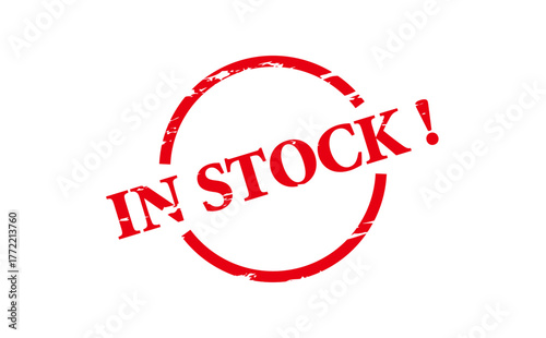 IN STOCK ! - IN STOCK ! text written on Red Rubber Stamp 
