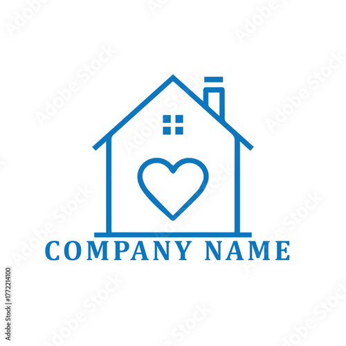 Real estate logo concept featuring a house icon design for property sale and business architecture illustration