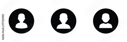 Simple User Profile Icons for Website or App Design in Minimalist Style
