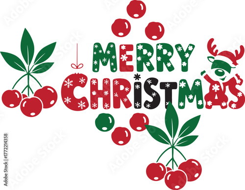 Cute Christmas Berries Vector