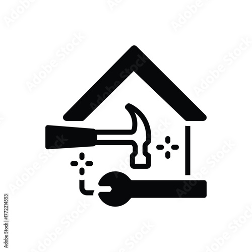 Black solid icon for home repair