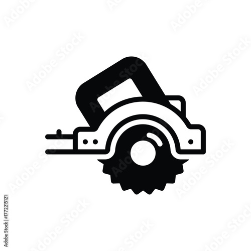 Black solid icon for circular saw