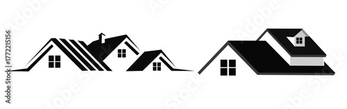 Modern Home Roof Property Logo — Real Estate Vector Icon DesignWeb