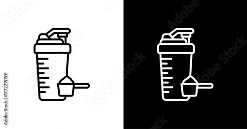 Protein Shake White Icon Set Design