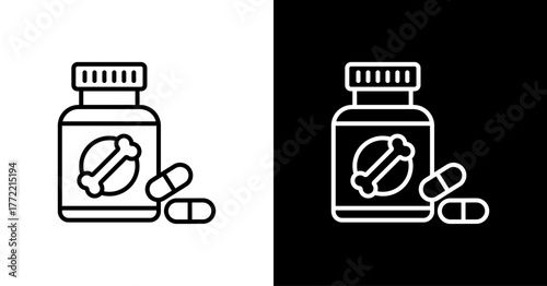 Calcium Tablets White Icon Set Design