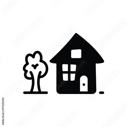 Black solid icon for doodle