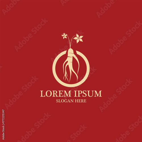 Ginseng vector icon illustration design template