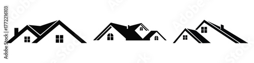Modern Home Roof Property Logo — Real Estate Vector Icon DesignWeb
