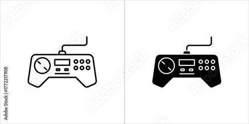 Remote control icon in outline and glyph style