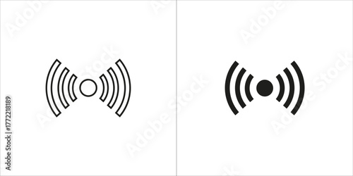 Wireless signal icon, connection symbol, wifi sign, radio wave