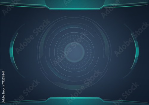 Blue Tech Background with Circular Digital HUD Design