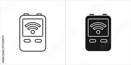 Portable device with wifi symbol