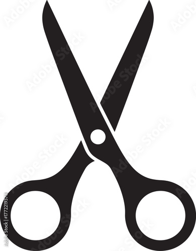 Scissors Silhouette Black Icon – Cutting and Crafting Tool Symbol