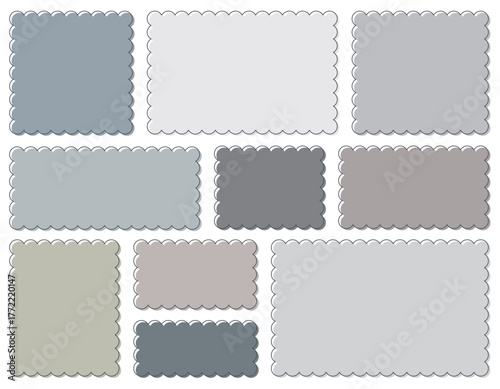 もこもこ四角の版ずれフレームセット/グレー系