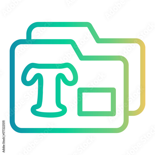 folder Line Gradient Icon