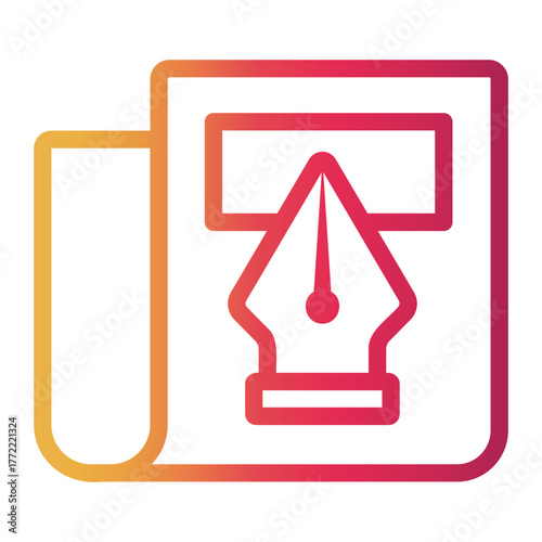 journal Line Gradient Icon