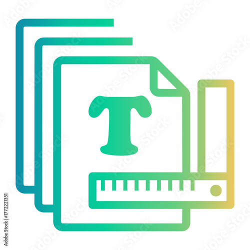 sheet Line Gradient Icon