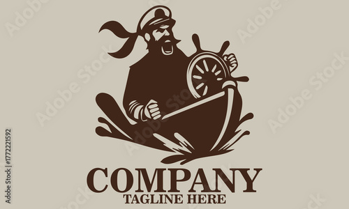 Funny seafarer cartoon icon. Funny seafarer cartoon logo design and funny seafarer cartoon vector illustration