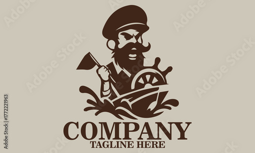 Funny seafarer cartoon icon. Funny seafarer cartoon logo design and funny seafarer cartoon vector illustration