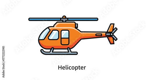 A simple orange cartoon helicopter illustration on a white background