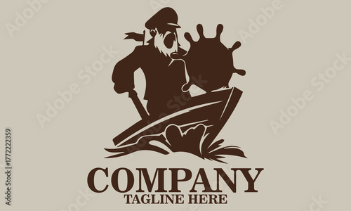 Funny seafarer cartoon icon. Funny seafarer cartoon logo design and funny seafarer cartoon vector illustration