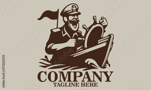 Funny seafarer cartoon icon. Funny seafarer cartoon logo design and funny seafarer cartoon vector illustration